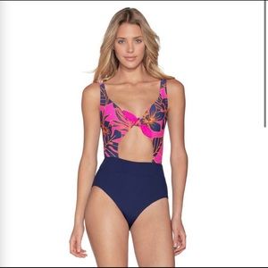 Maaji Sherbet High Rise Front Knot One Piece Swimsuit